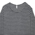 LULA ROE Womens Grey Striped Plain Crew Neck Basic Knit 2XL Jumper Casual Soft