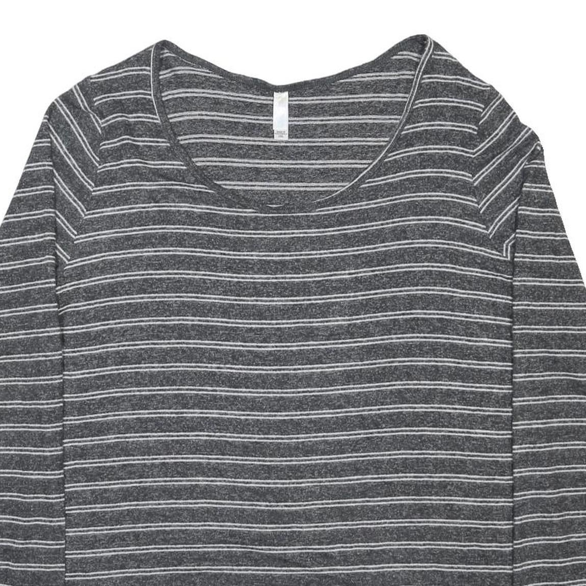 LULA ROE Womens Grey Striped Plain Crew Neck Basic Knit 2XL Jumper Casual Soft