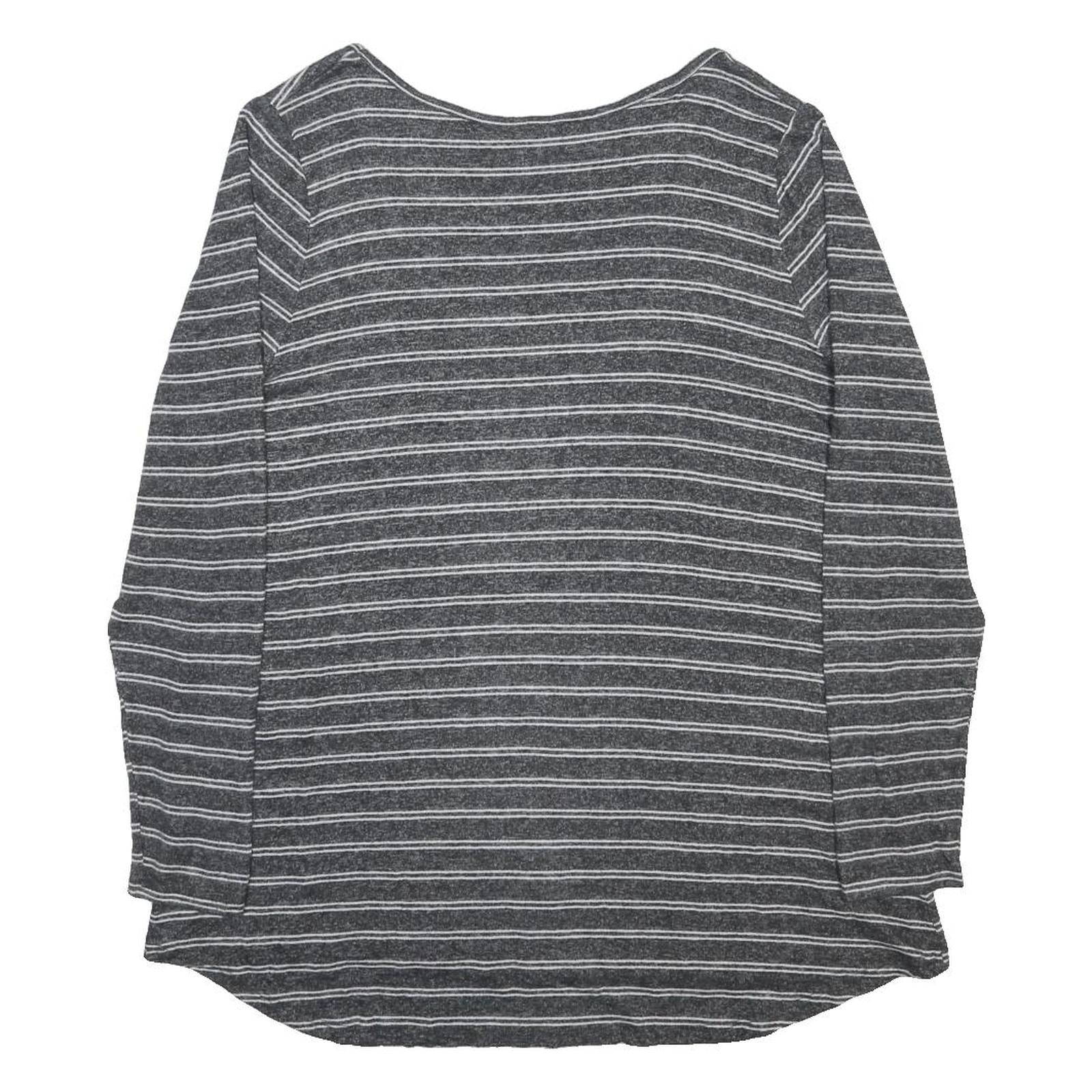 LULA ROE Womens Grey Striped Plain Crew Neck Basic Knit 2XL Jumper Casual Soft