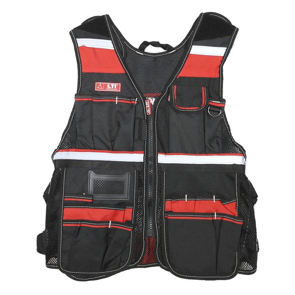 LTI Mens Black & Red Workwear Utility Zip Jacket S Polyester Blend Pockets