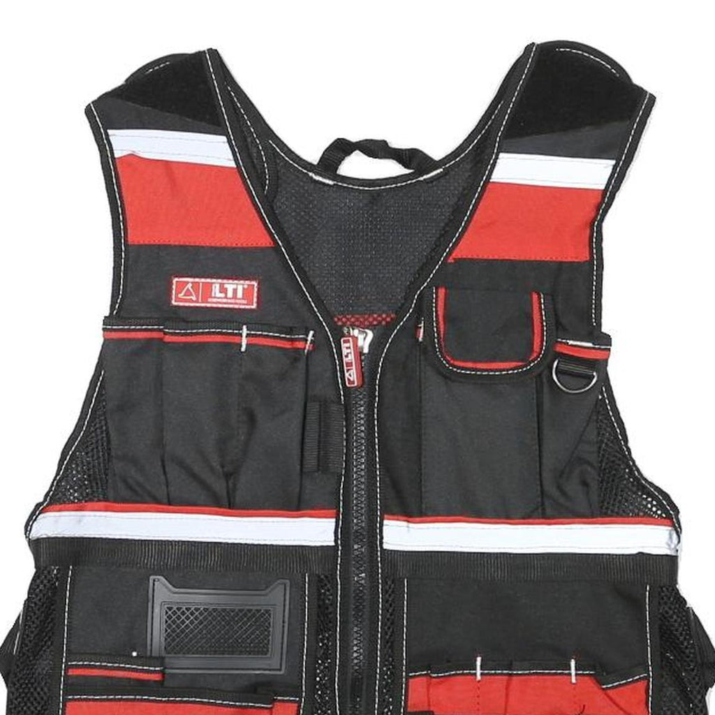 LTI Mens Black & Red Workwear Utility Zip Jacket S Polyester Blend Pockets