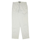 TIMBERLAND Mens Cotton Blend White Regular Straight Trousers W33 L33 Classic Zip
