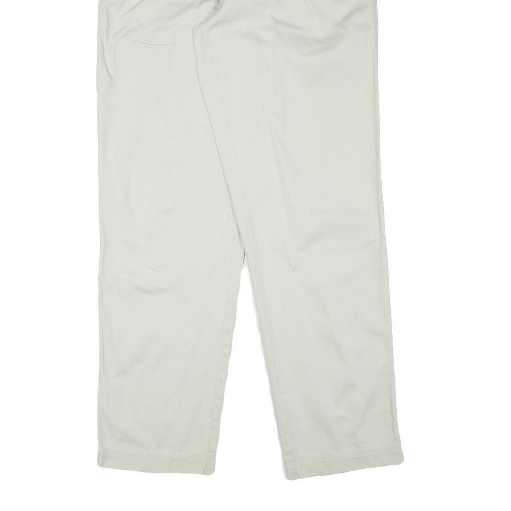 TIMBERLAND Mens Cotton Blend White Regular Straight Trousers W33 L33 Classic Zip