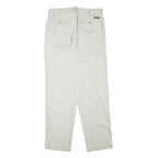 TIMBERLAND Mens Cotton Blend White Regular Straight Trousers W33 L33 Classic Zip