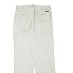 TIMBERLAND Mens Cotton Blend White Regular Straight Trousers W33 L33 Classic Zip