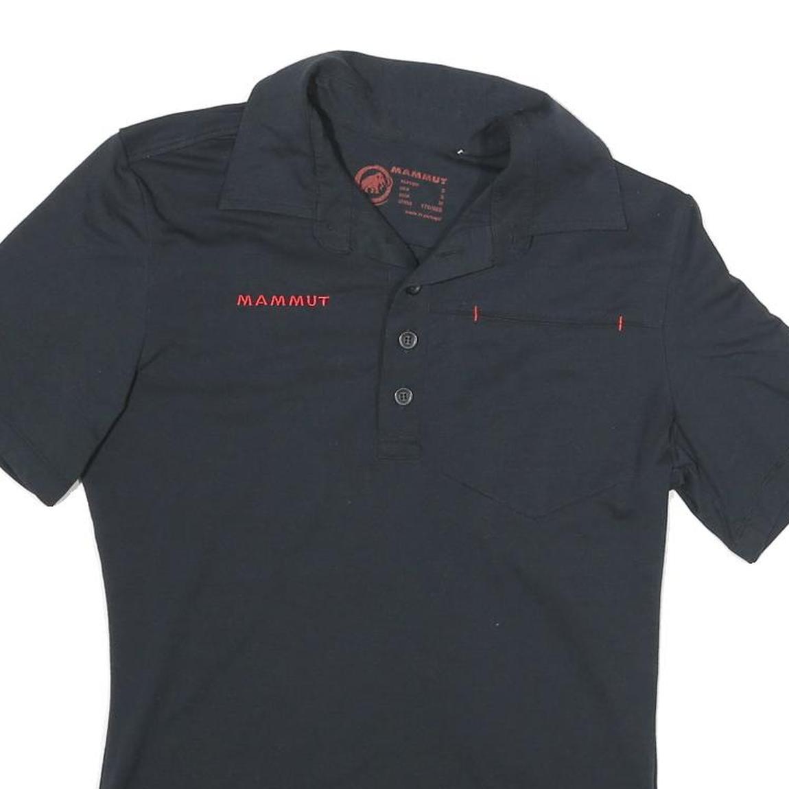 MAMMUT Womens Black Short Sleeve Polo Shirt S Cotton Blend Casual Lightweight