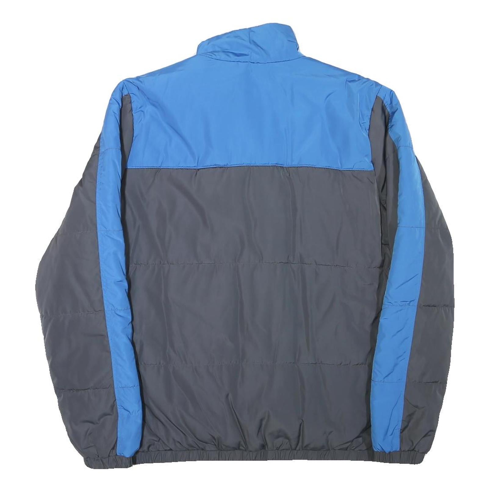 FILA Mens Blue & Grey Jacket L Polyester Blend Zip Plain Casual Sportswear