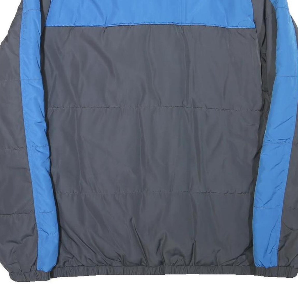 FILA Mens Blue & Grey Jacket L Polyester Blend Zip Plain Casual Sportswear