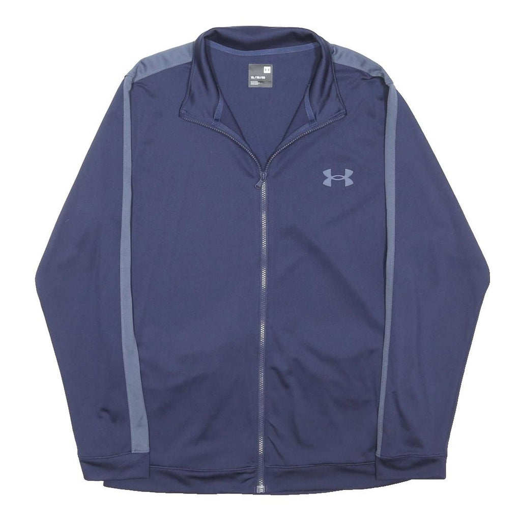 UNDER ARMOUR Mens Blue Slim Jacket XL Polyester Blend Zip Plain Sportswear