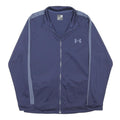 UNDER ARMOUR Mens Blue Slim Jacket XL Polyester Blend Zip Plain Sportswear