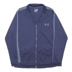 UNDER ARMOUR Mens Blue Slim Jacket XL Polyester Blend Zip Plain Sportswear