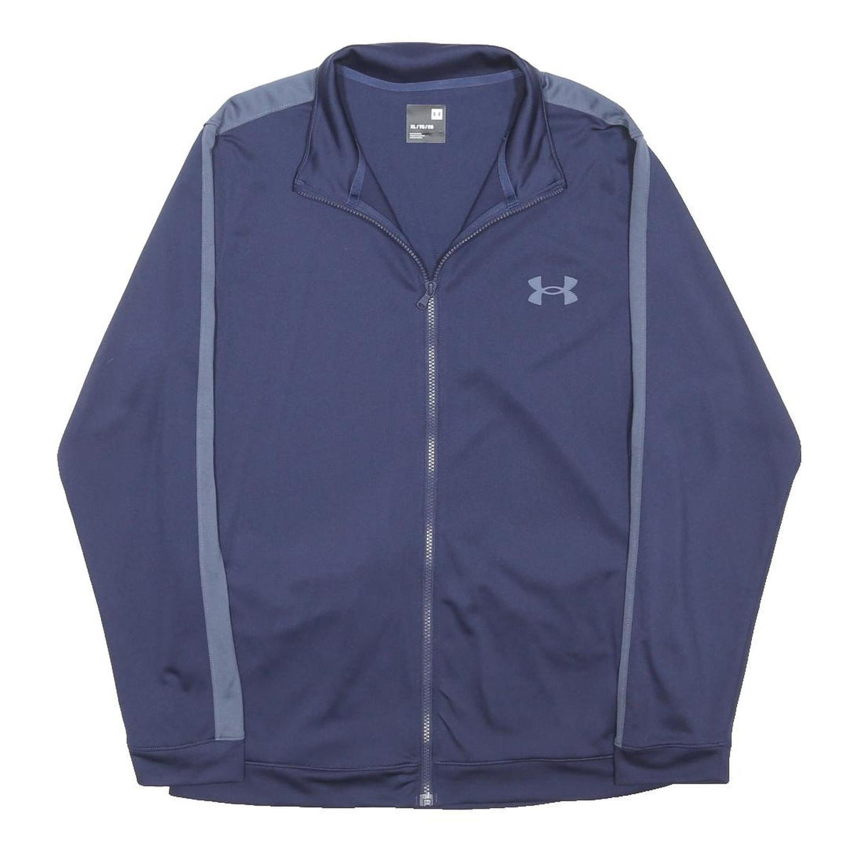 UNDER ARMOUR Mens Blue Slim Jacket XL Polyester Blend Zip Plain Sportswear
