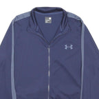 UNDER ARMOUR Mens Blue Slim Jacket XL Polyester Blend Zip Plain Sportswear