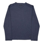 TED BAKER Mens Blue Plain V-Neck Basic Knit Jumper M Cotton Blend Comfort Style