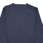TED BAKER Mens Blue Plain V-Neck Basic Knit Jumper M Cotton Blend Comfort Style