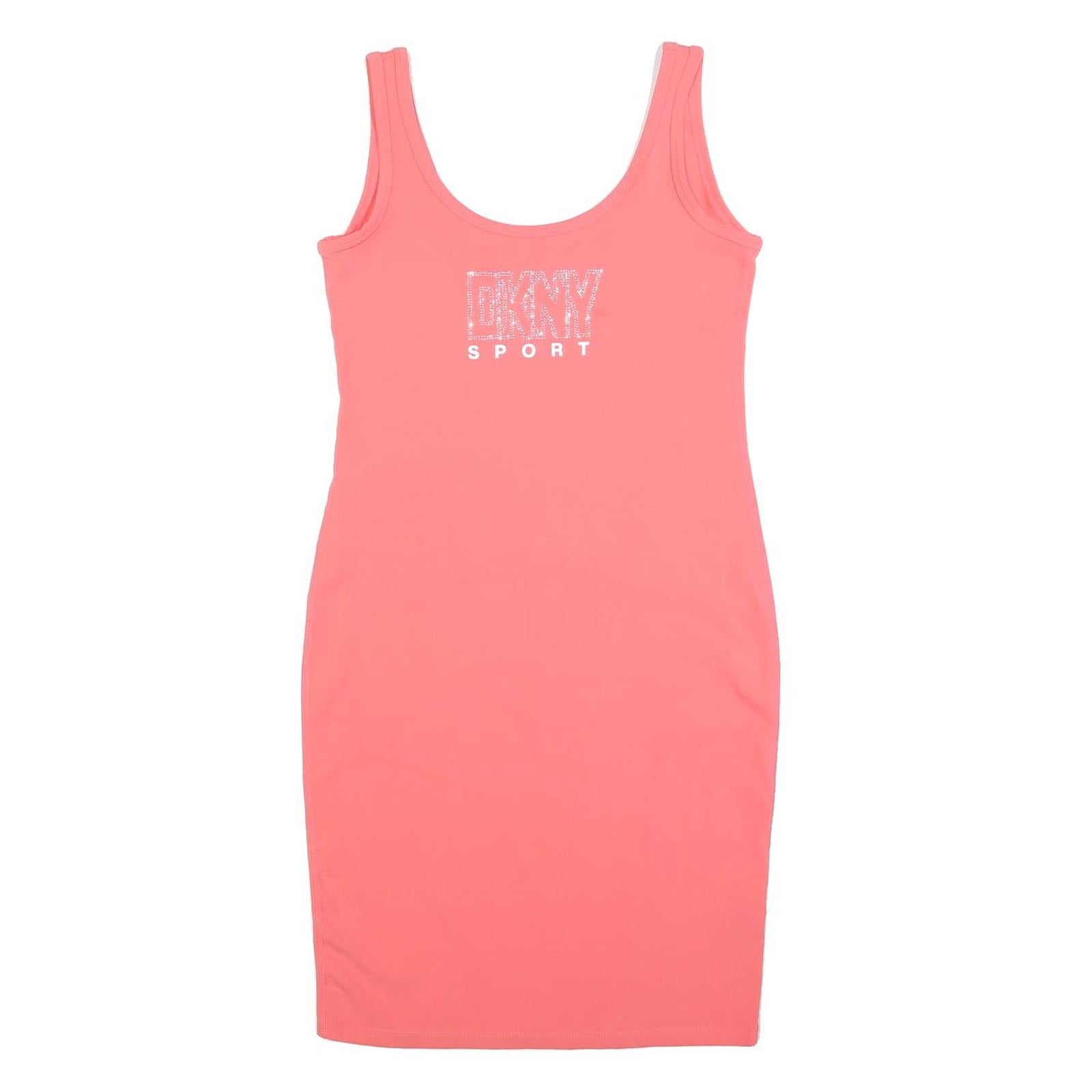 DKNY Womens Pink Sports Bodycon Jersey Dress Cotton Blend S Sporty Casual