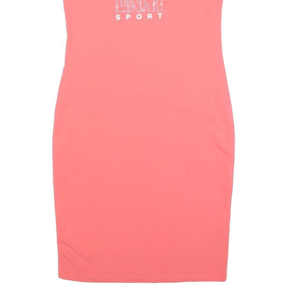 DKNY Womens Pink Sports Bodycon Jersey Dress Cotton Blend S Sporty Casual