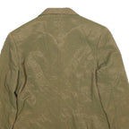 YIKAI DRESS CO Womens Beige Silk Button Jacket S Woven Tailored