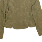 YIKAI DRESS CO Womens Beige Silk Button Jacket S Woven Tailored