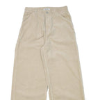 CARHARTT Womens Cotton Blend Beige Relaxed Wide-Leg Trousers W28 L29 Casual