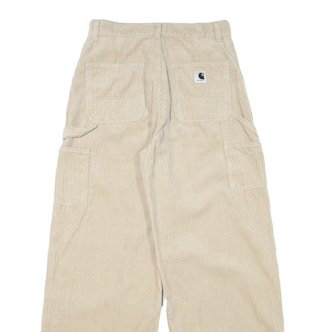 CARHARTT Womens Cotton Blend Beige Relaxed Wide-Leg Trousers W28 L29 Casual