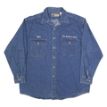 BIG MAC Mens Blue Denim Shirt XL Cotton Blend Button Front Workwear Casual