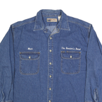 BIG MAC Mens Blue Denim Shirt XL Cotton Blend Button Front Workwear Casual
