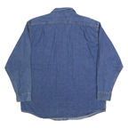 BIG MAC Mens Blue Denim Shirt XL Cotton Blend Button Front Workwear Casual