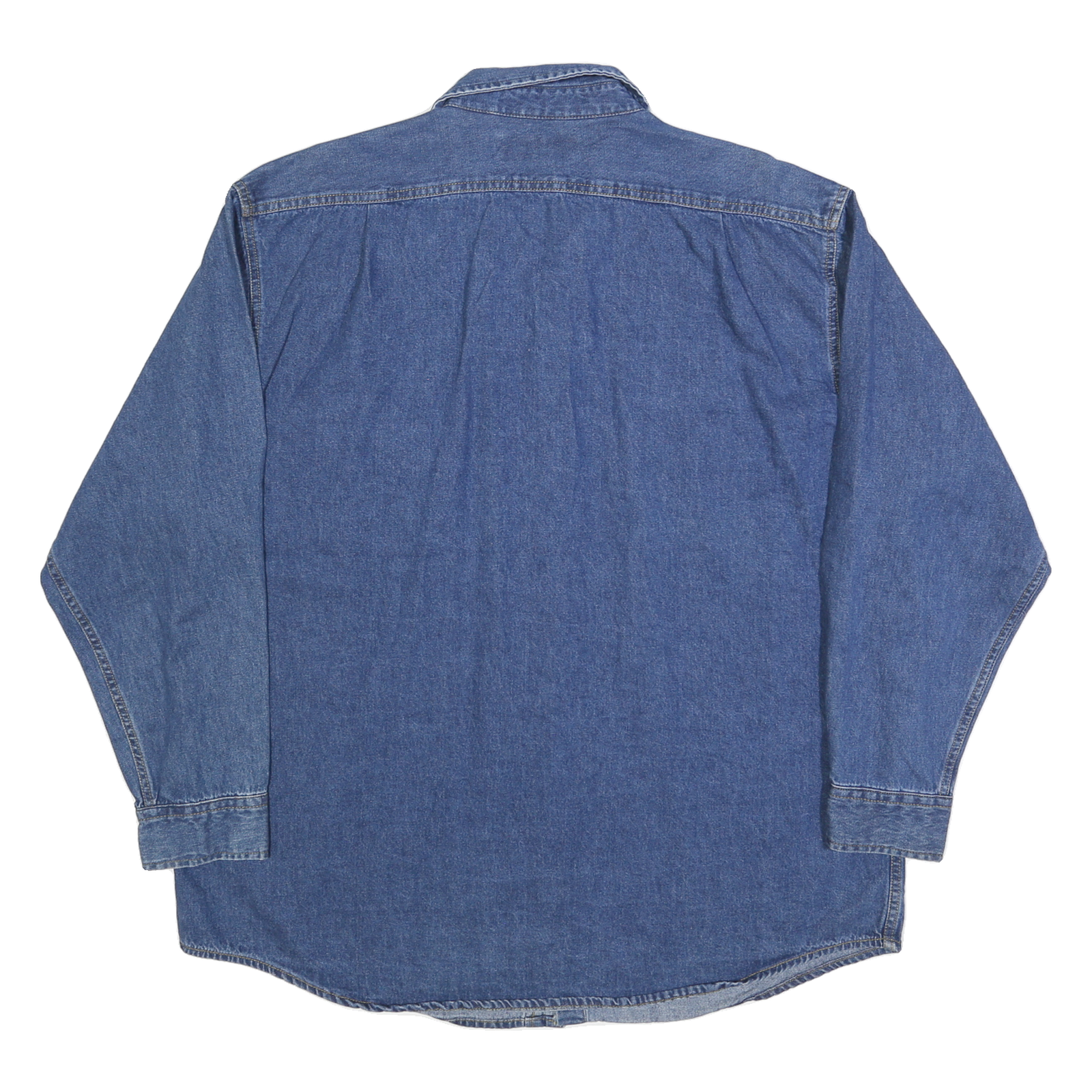 BIG MAC Mens Blue Denim Shirt XL Cotton Blend Button Front Workwear Casual