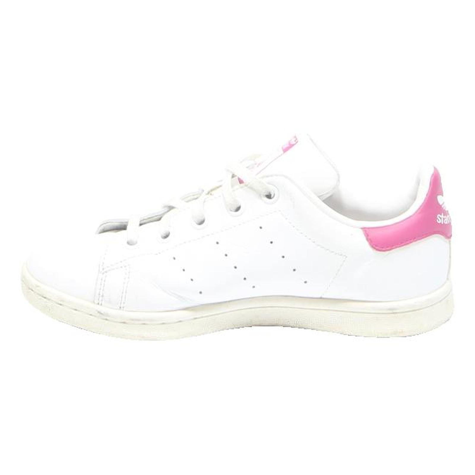 ADIDAS Stan Smith Womens White Pink Leather Trainers UK 2 Classic Comfort