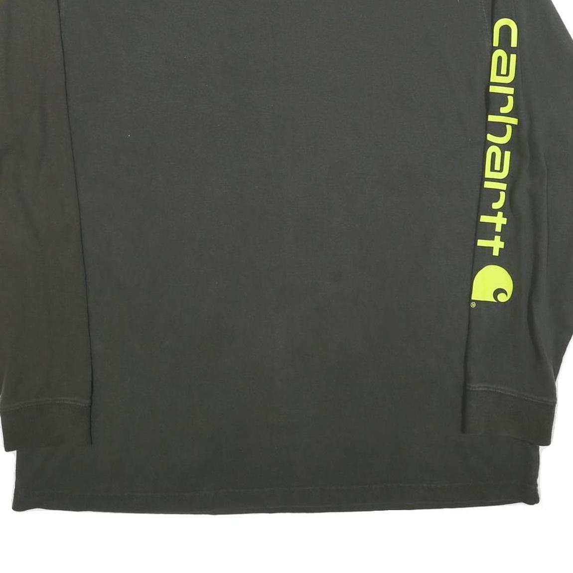 CARHARTT Mens Black XL Long Sleeve Crew Neck Logo Print Cotton Blend T-Shirt