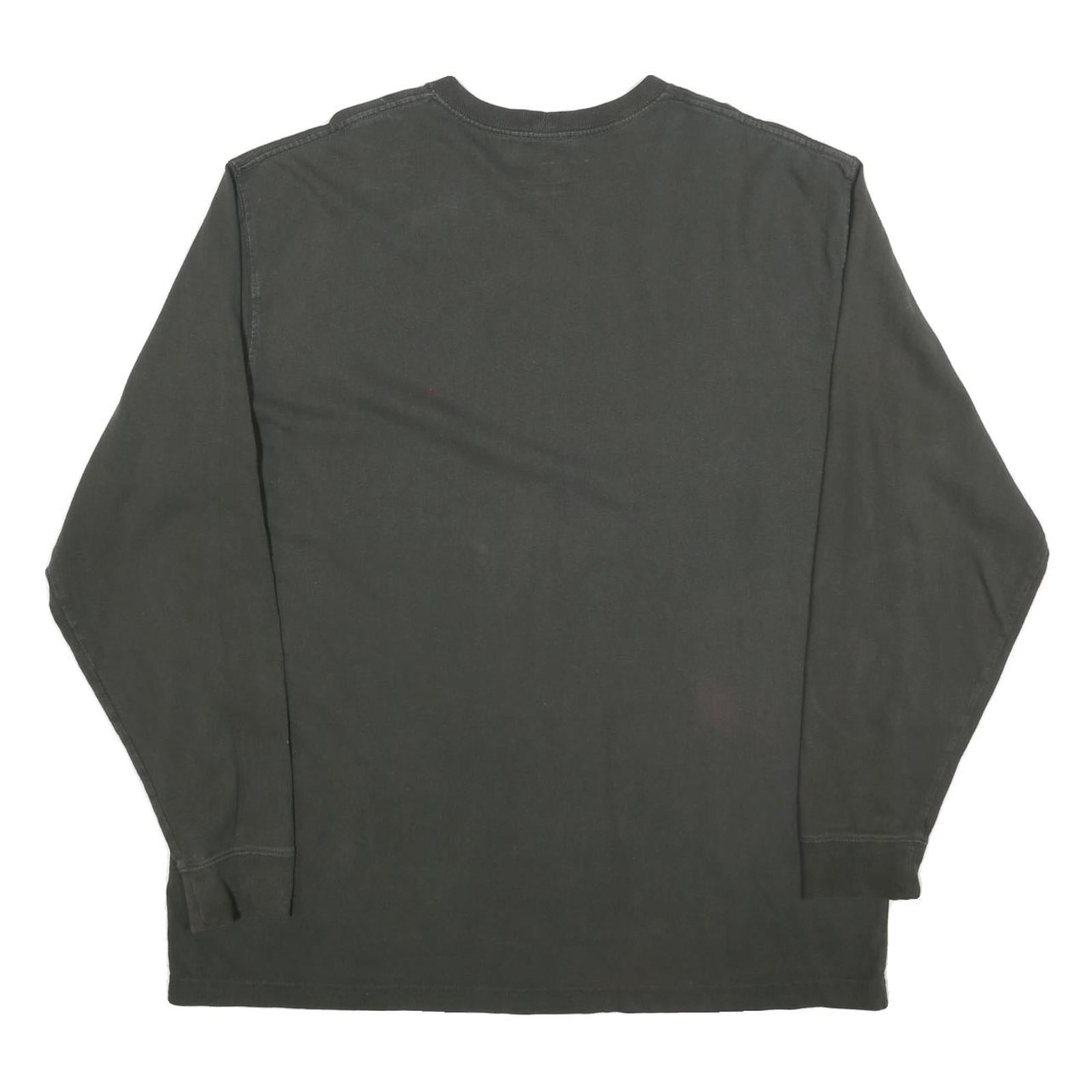 CARHARTT Mens Black XL Long Sleeve Crew Neck Logo Print Cotton Blend T-Shirt