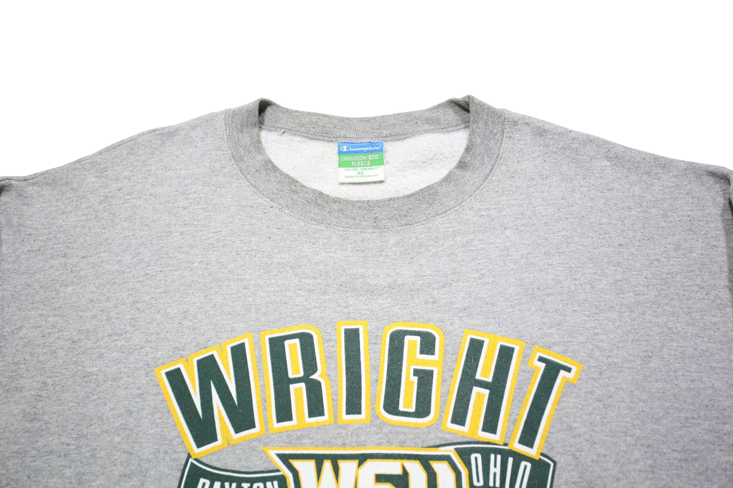 CHAMPION Mens Grey Wright State Crew Neck XL Cotton Blend Sweatshirt