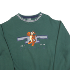 DISNEY Womens Green Tigger Crew Neck L Cotton Blend Pullover Sweatshirt