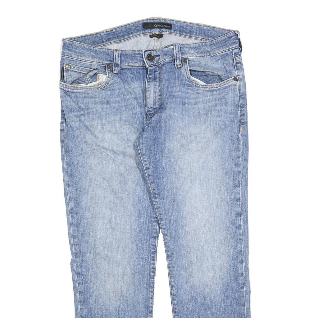 CALVIN KLEIN JEANS Mens Regular Fit Light Blue Denim Jeans W36 L28 Classic