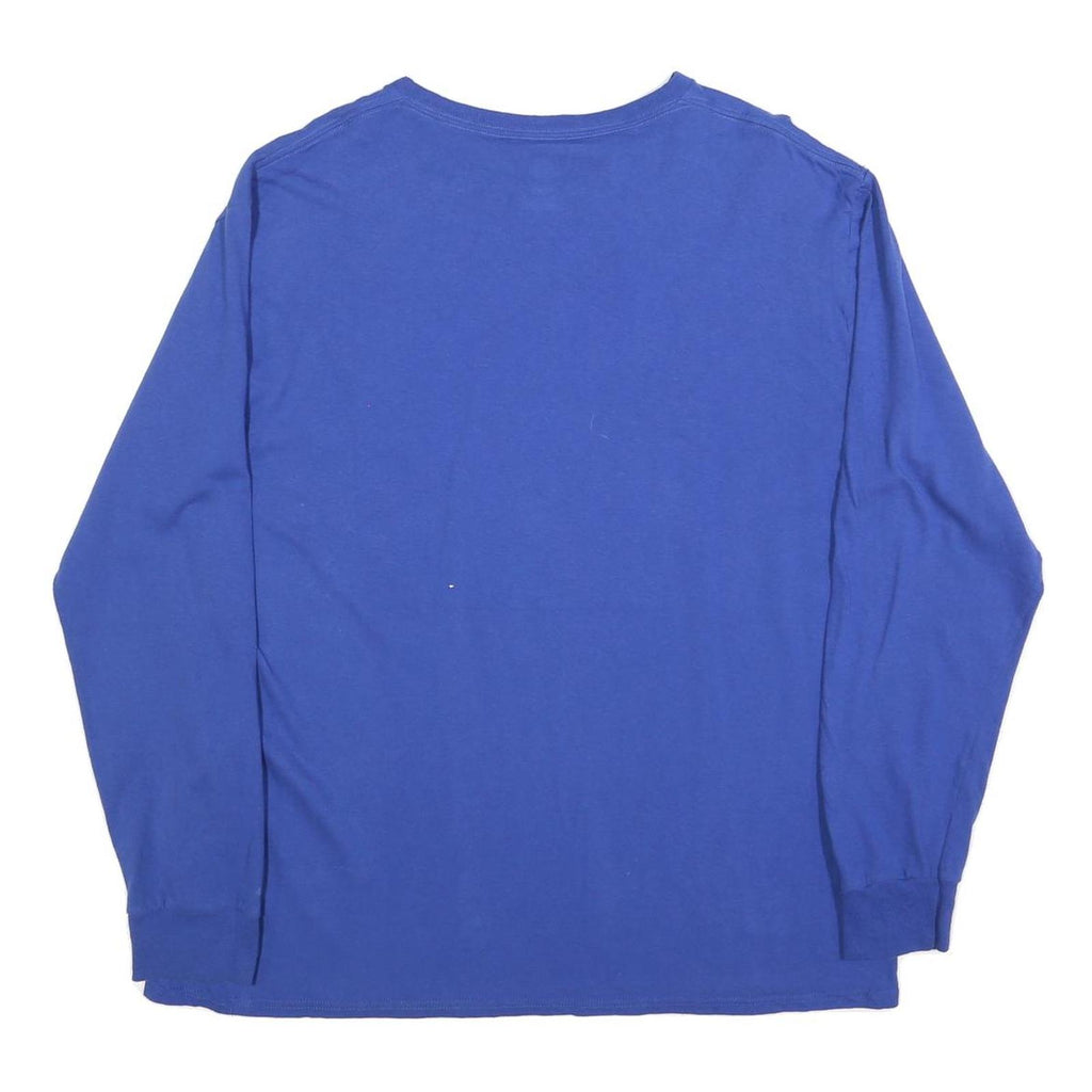 MAJESTIC Mens Blue Cubs Raise The Flag Long Sleeve Crew Neck T-Shirt XL Cotton