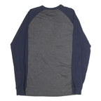 NFL Mens Grey & Blue Chicago Bears Long Sleeve Henley Shirt L Cotton
