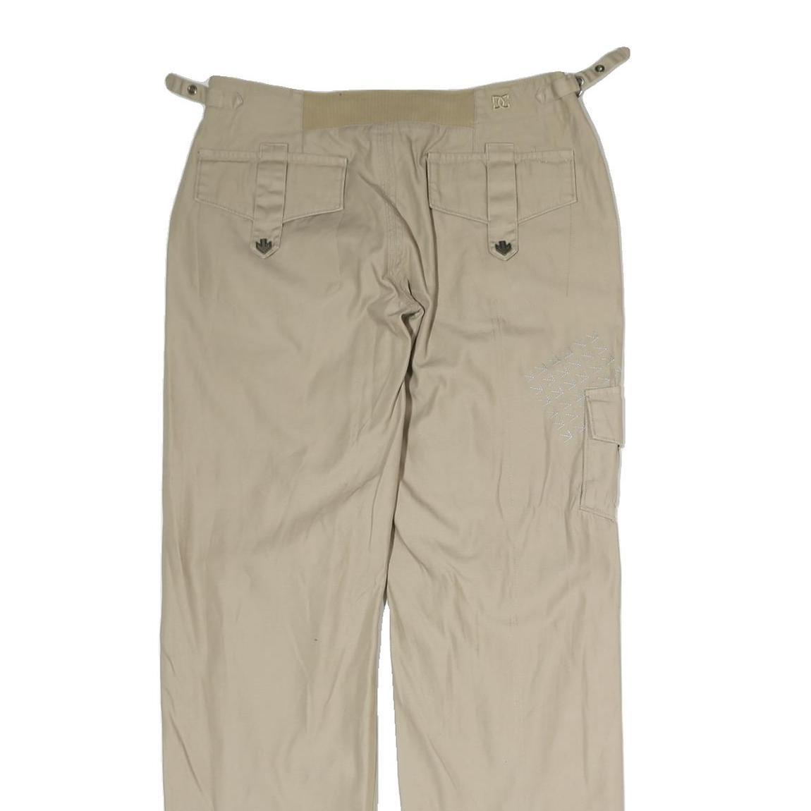 DC Mens Cotton Beige Regular Cargo Trousers W26 L31 Casual Zip Closure