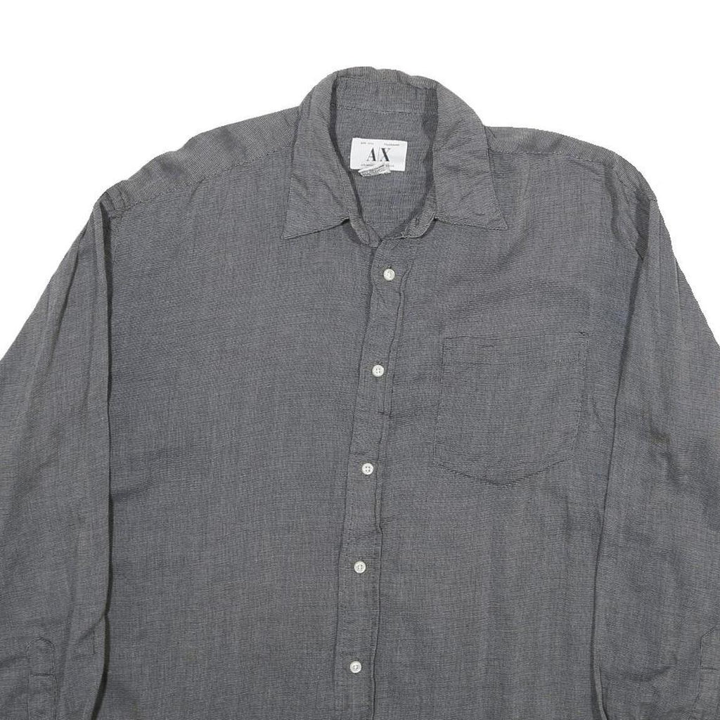 ARMANI EXCHANGE Mens Grey Casual Shirt M Cotton Button Down Long Sleeve