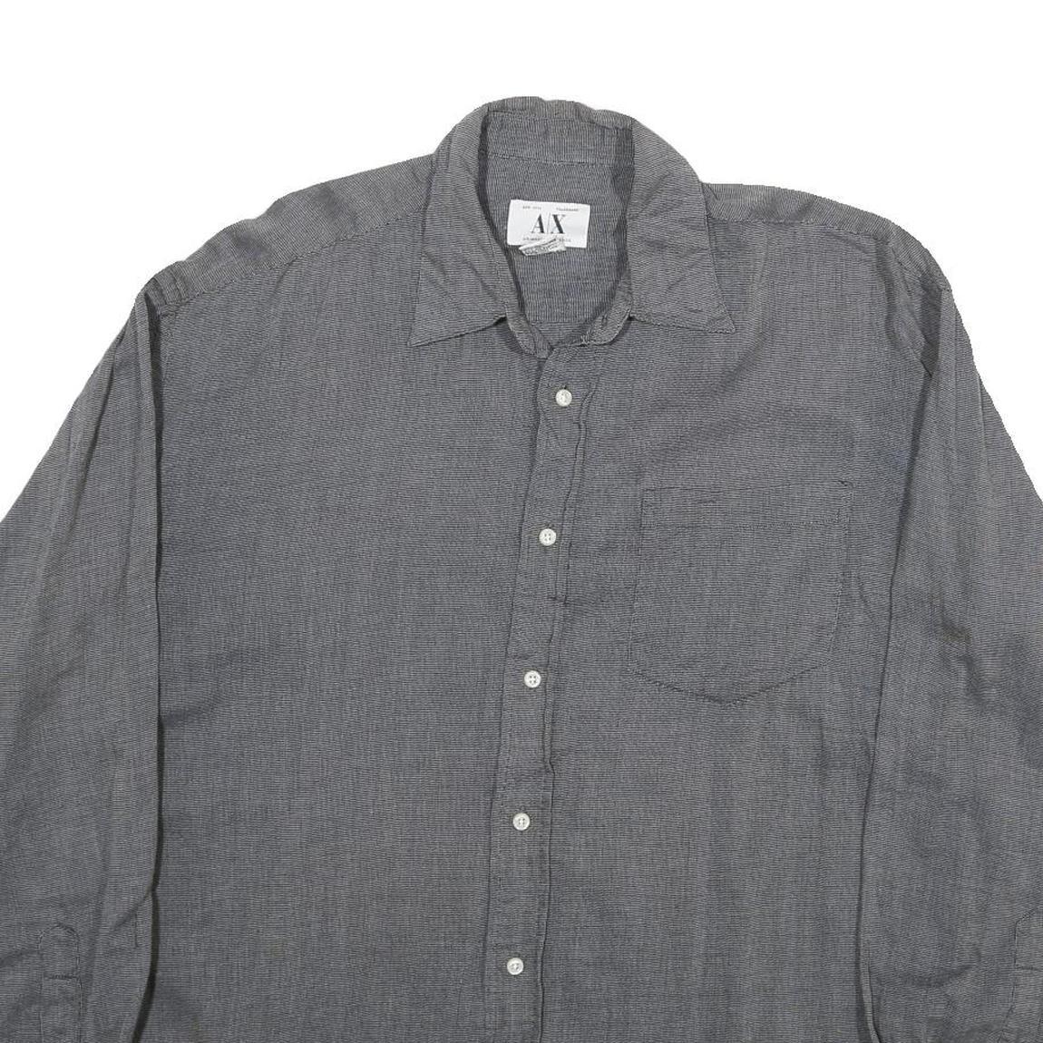 ARMANI EXCHANGE Mens Grey Casual Shirt M Cotton Button Down Long Sleeve