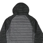 JACK WOLFSKIN Womens Black & Grey Hooded Puffer Jacket L Polyester Blend Zip