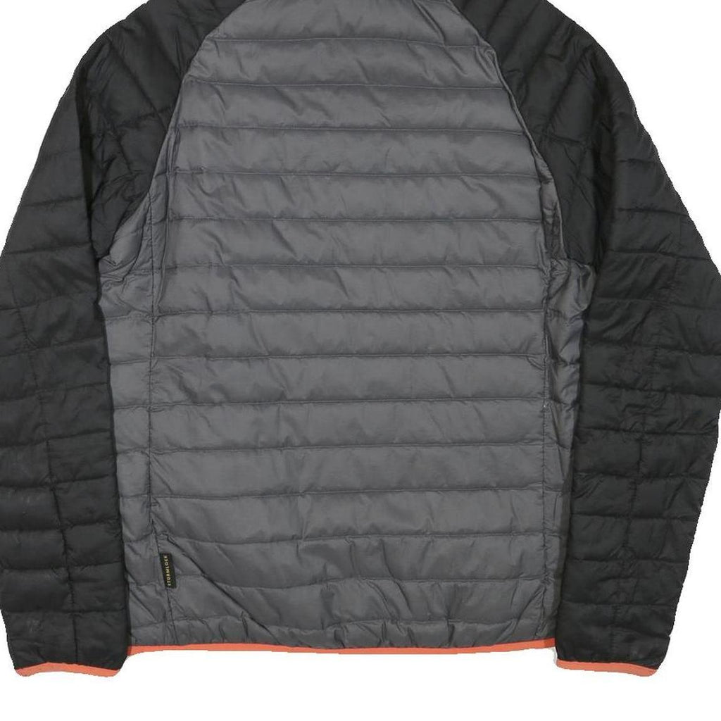 JACK WOLFSKIN Womens Black & Grey Hooded Puffer Jacket L Polyester Blend Zip