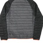 JACK WOLFSKIN Womens Black & Grey Hooded Puffer Jacket L Polyester Blend Zip