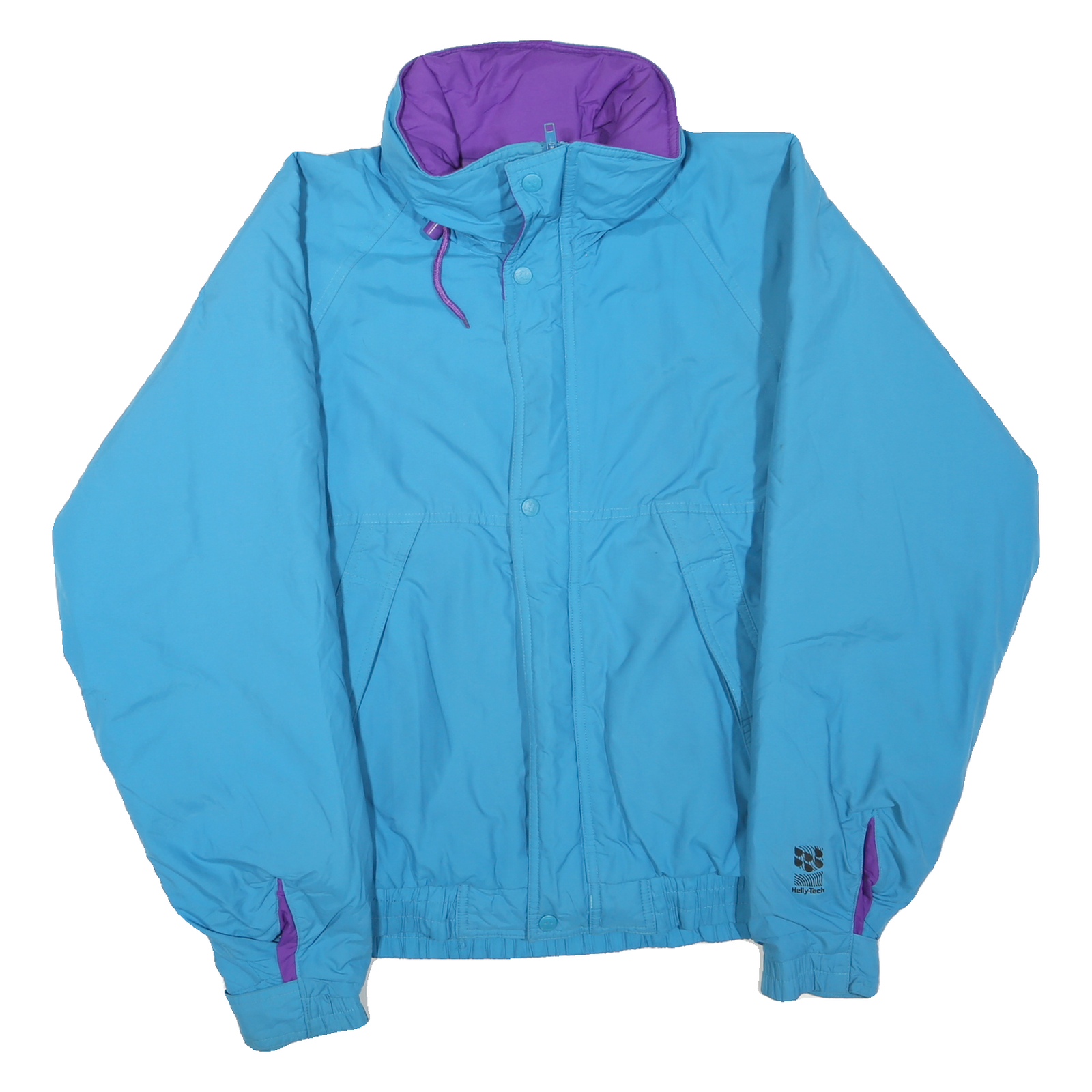 HELLY HANSEN Mens Blue & Purple Outdoor Jacket S Polyester Blend Zip Collar