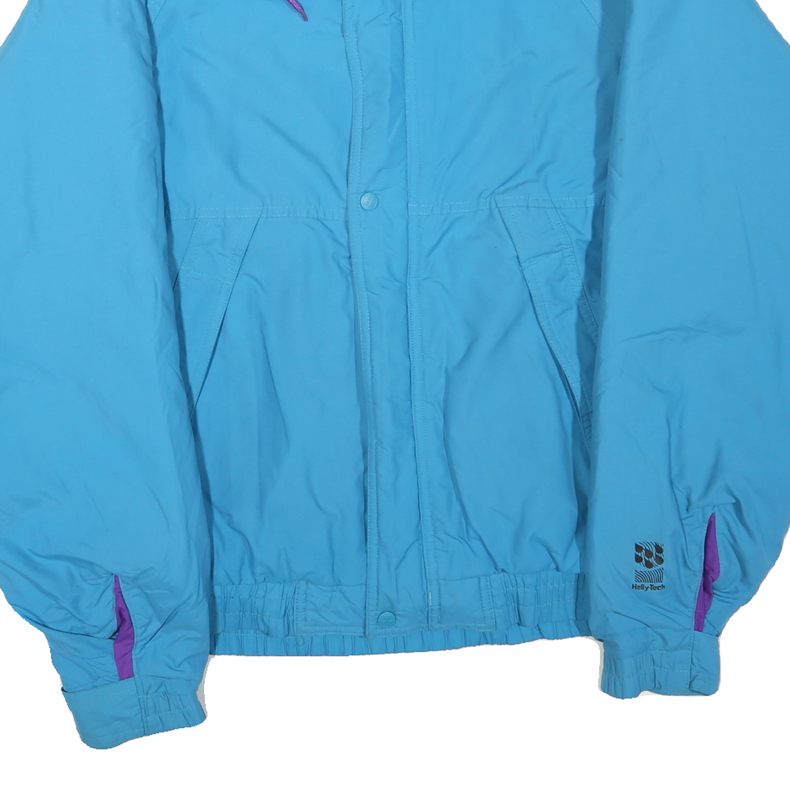 HELLY HANSEN Mens Blue & Purple Outdoor Jacket S Polyester Blend Zip Collar
