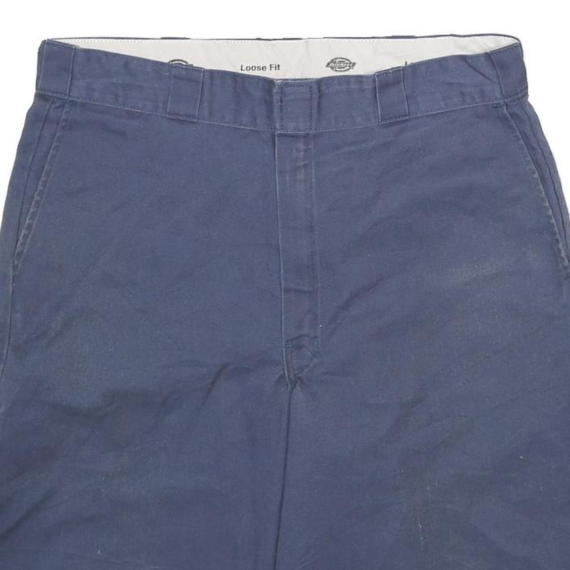 DICKIES Mens Shorts Blue Casual Loose L W36 Workwear Polyester Blend