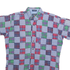 CHAPS RALPH LAUREN Mens Blue Red Green Check Shirt L Casual Cotton Short Sleeve