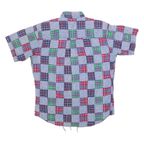 CHAPS RALPH LAUREN Mens Blue Red Green Check Shirt L Casual Cotton Short Sleeve