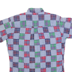 CHAPS RALPH LAUREN Mens Blue Red Green Check Shirt L Casual Cotton Short Sleeve