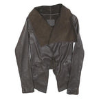 ALL SAINTS Womens Brown Leather Leather Jacket UK 6 Plain Classic Slim Fit